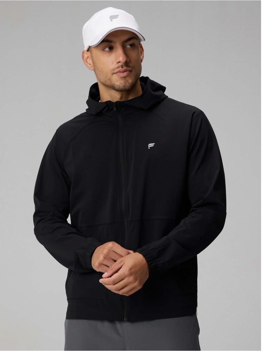 Fabletics The One Black Full-Zip Hooded Jacket